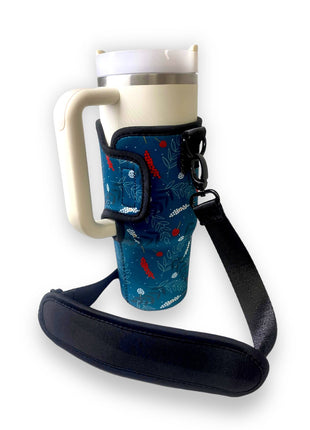 Christmas Holly 25-35oz Tumbler With Handle Sleeve - Drink Handlers