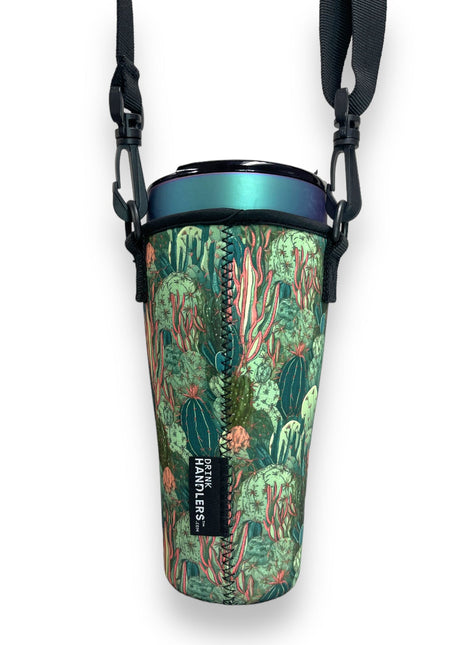 Coral Cactus 25-35oz Tumbler With Handle Sleeve - Drink Handlers
