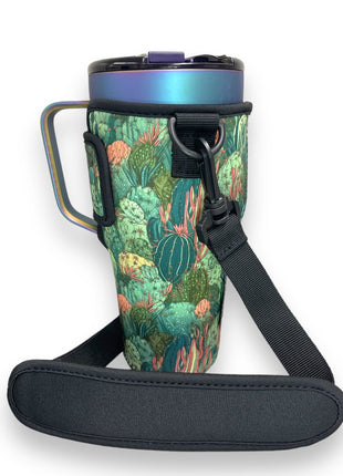Coral Cactus 25-35oz Tumbler With Handle Sleeve - Drink Handlers