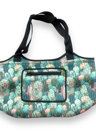 Coral Cactus Neoprene Tote - Drink Handlers