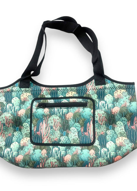 Coral Cactus Neoprene Tote - Drink Handlers