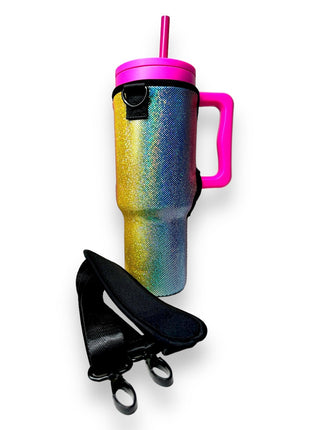 Cosmic Craze 40oz Tumbler With Handle Sleeve - Drink Handlers