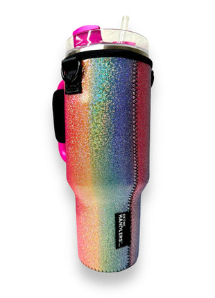 Cosmic Craze 40oz Tumbler With Handle Sleeve - Drink Handlers