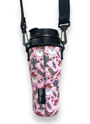 Cowboy Santa 25-35oz Tumbler With Handle Sleeve - Drink Handlers