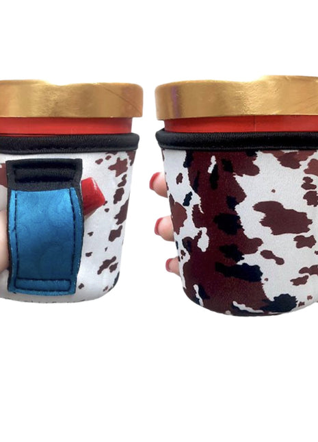 Cowhide w/ Turquoise Leather Pint Size Ice Cream Handler™ - Drink Handlers