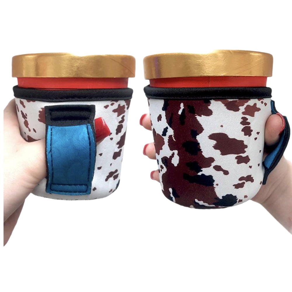 Cowhide w/ Turquoise Leather Pint Size Ice Cream Handler™ - Drink Handlers