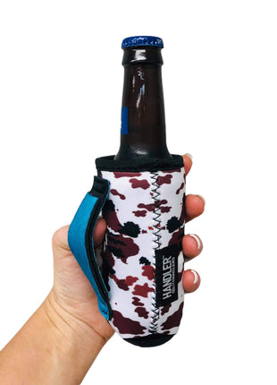 Cowhide With Turquoise Handle 8-10oz Slim Can Handler™ - Drink Handlers