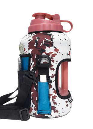 Cowhide with Turquoise Pocket 1/2 Gallon Jug Carrying Handler™ - Drink Handlers