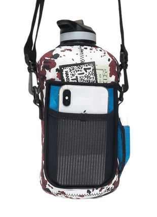 Cowhide with Turquoise Pocket 1/2 Gallon Jug Carrying Handler™ - Drink Handlers