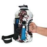Cowhide with Turquoise Pocket 1/2 Gallon Jug Carrying Handler™ - Drink Handlers
