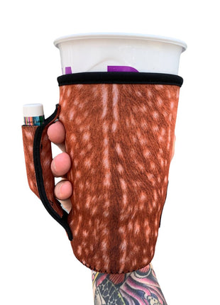 Deer Hide 20oz Large Coffee / Tea / Tumbler Handler™ - Drink Handlers