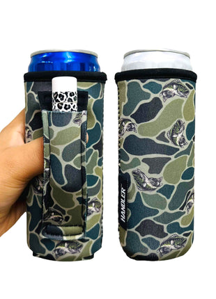 Fish Camo 12oz Slim Can Handler - Drink Handlers
