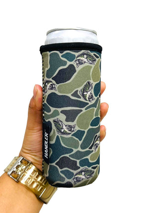 Fish Camo 12oz Slim Can Handler - Drink Handlers