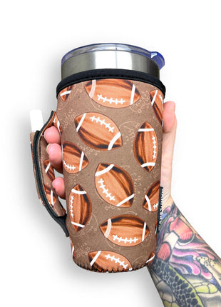 Footballs 20oz Large Coffee / Tea / Tumbler Handler™ - Drink Handlers