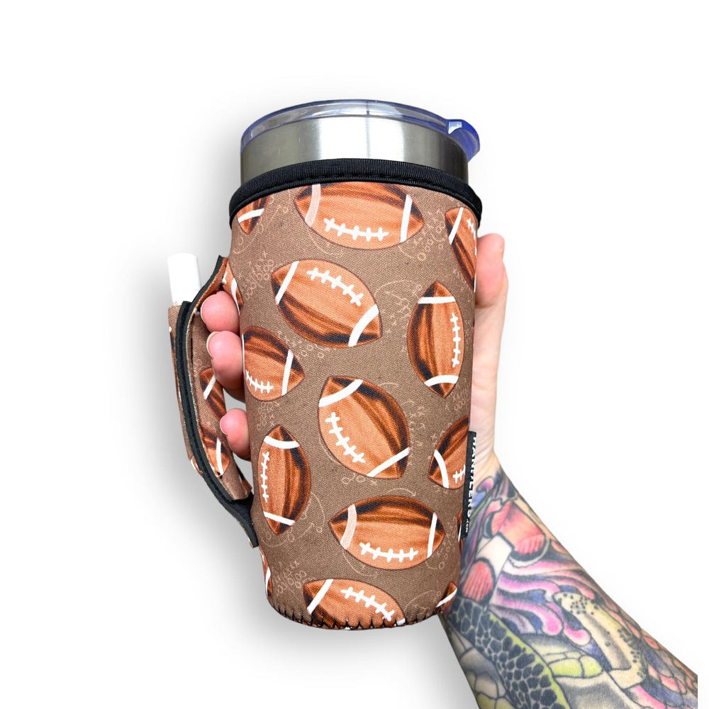 Footballs 20oz Large Coffee / Tea / Tumbler Handler™ - Drink Handlers