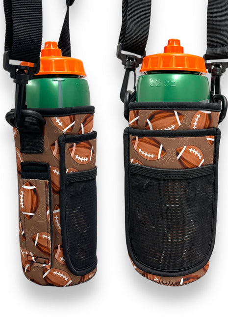Footballs 30-40oz Tumbler Handler™ With Carrying Strap - Drink Handlers