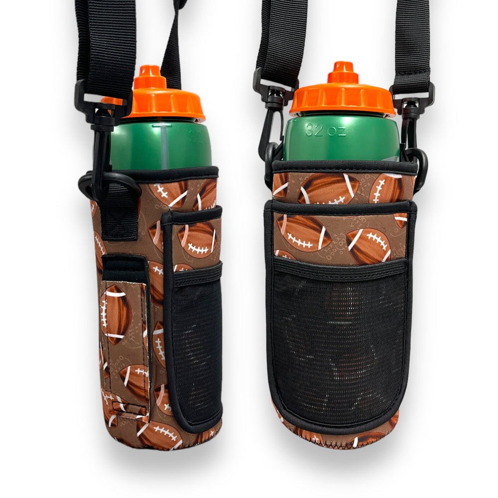 Footballs 30-40oz Tumbler Handler™ With Carrying Strap - Drink Handlers