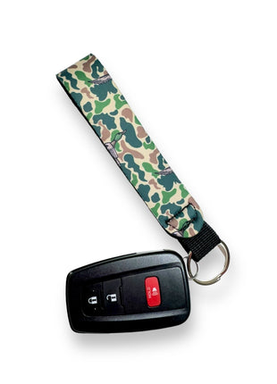Green Duck Camo Wristlet Keychain - Drink Handlers