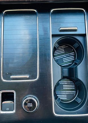 Green Line Neoprene Car Coasters - Drink Handlers