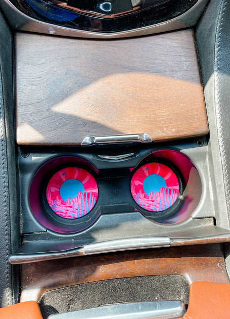 Groovy Cactus Neoprene Car Coasters - Drink Handlers