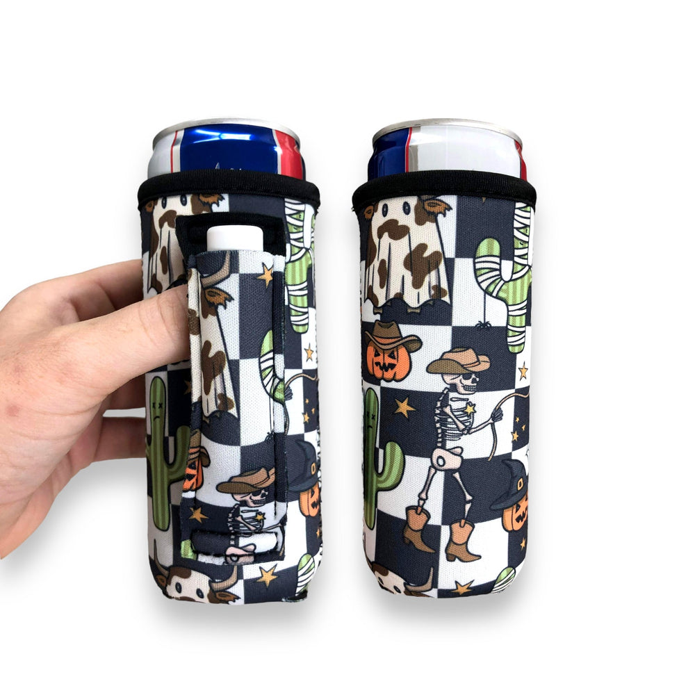 Halloween Checkers 12oz Slim Can Handler™ - Drink Handlers
