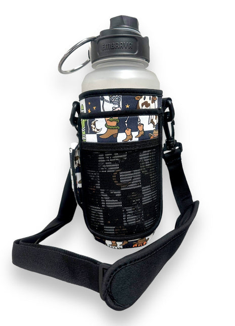Halloween Checkers 30-40oz Tumbler Handler™ With Carrying Strap - Drink Handlers