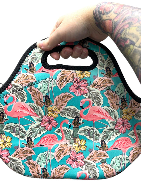 Hawaiian Flamingo Lunch Bag Tote - Drink Handlers