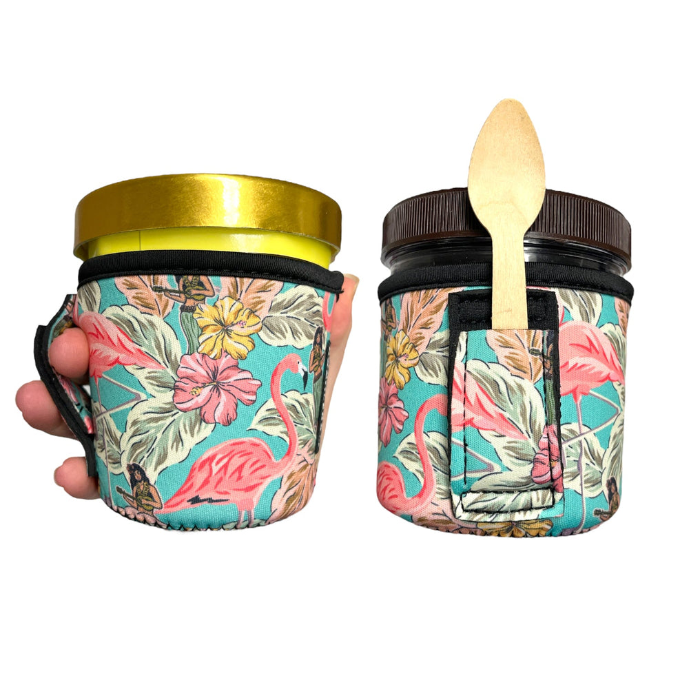 Hawaiian Flamingo Pint Size Ice Cream Handler™ - Drink Handlers