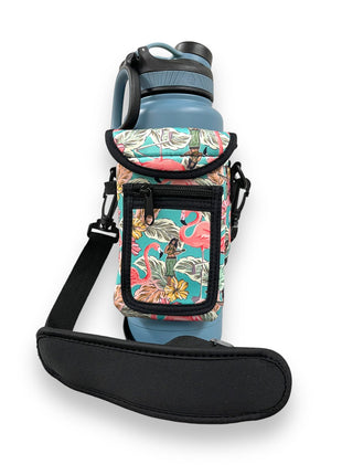 Hawaiian Flamingo Wrap Around Drink Pocket - Drink Handlers