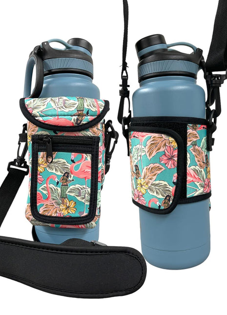 Hawaiian Flamingo Wrap Around Drink Pocket - Drink Handlers