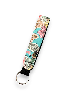 Hawaiian Flamingo Wristlet Keychain - Drink Handlers