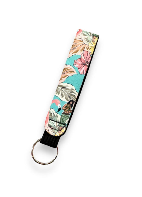 Hawaiian Flamingo Wristlet Keychain - Drink Handlers