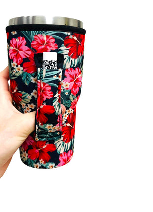 Hibiscus 30oz Tumbler Handler™ - Drink Handlers