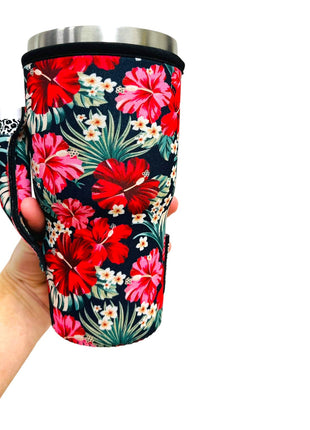 Hibiscus 30oz Tumbler Handler™ - Drink Handlers