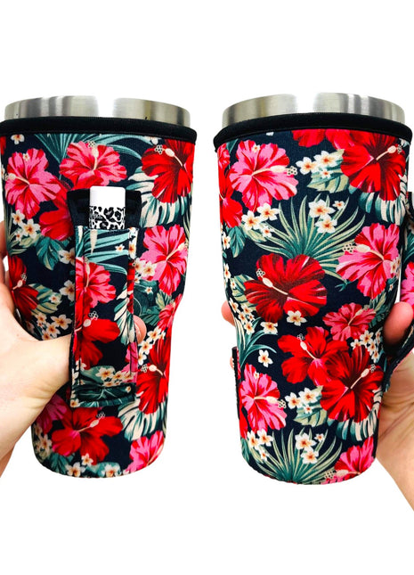 Hibiscus 30oz Tumbler Handler™ - Drink Handlers