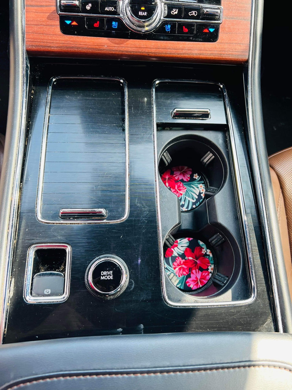 Hibiscus Neoprene Car Coasters - Drink Handlers
