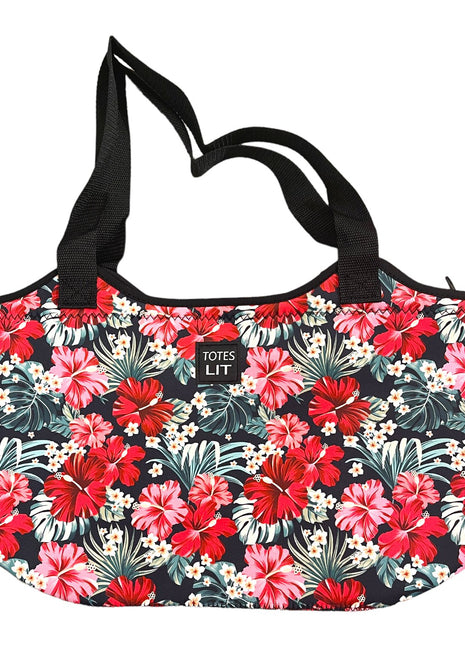 Hibiscus Neoprene Tote - Drink Handlers