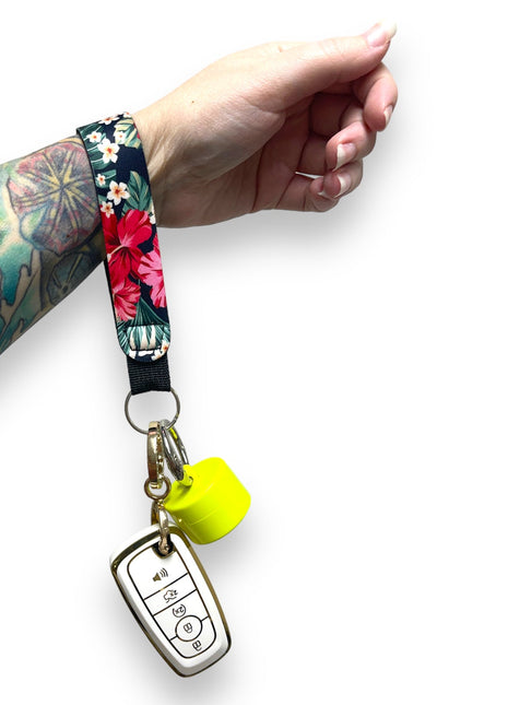 Hibiscus Wristlet Keychain - Drink Handlers