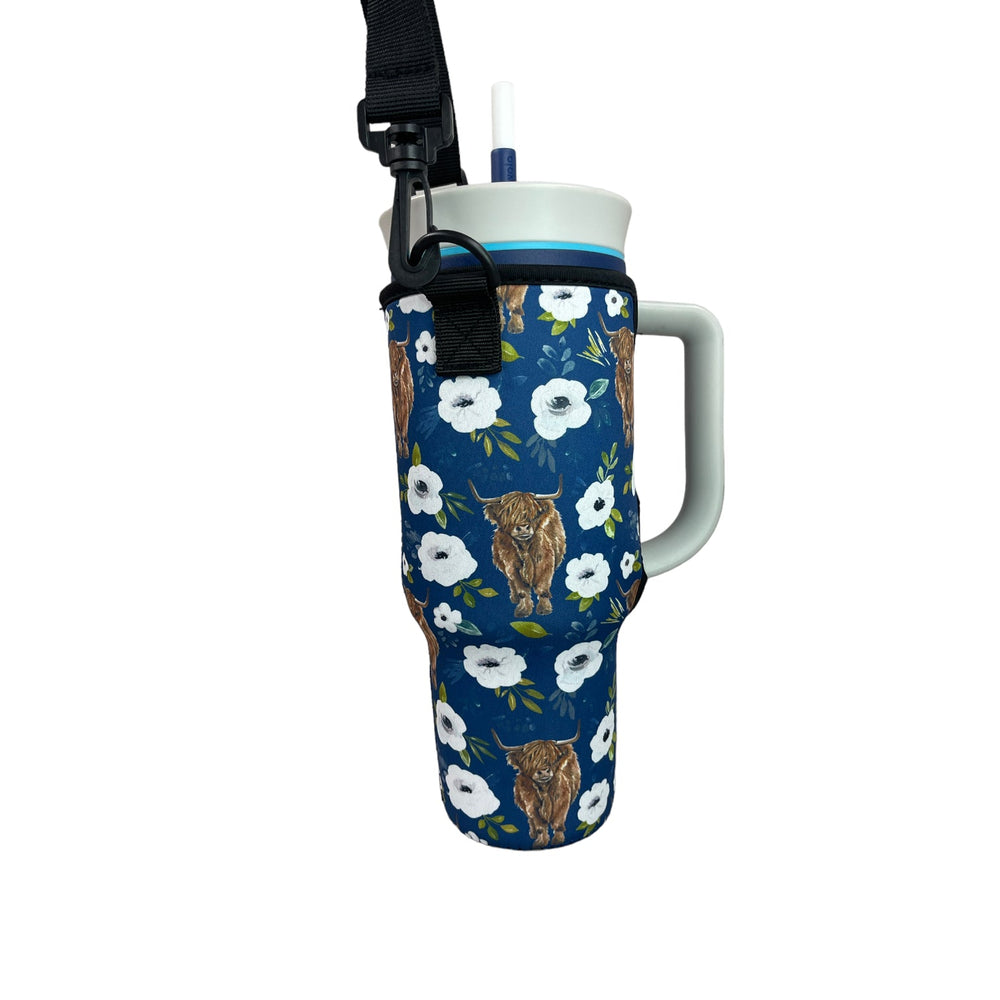 Highland Cows 40oz Tumbler With Handle Sleeve - Drink Handlers