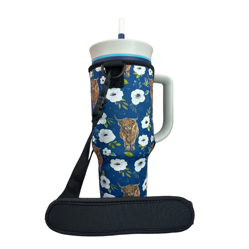 Highland Cows 40oz Tumbler With Handle Sleeve - Drink Handlers