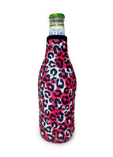 Hot Pink Leopard 12oz Bottleneck Sleeve - Drink Handlers