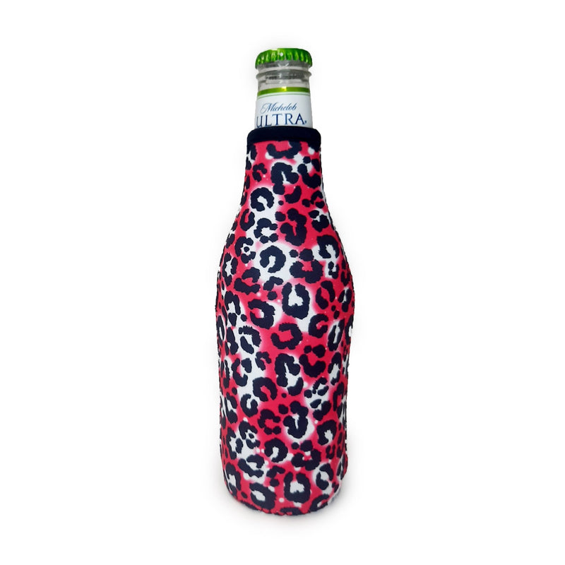 Hot Pink Leopard 12oz Bottleneck Sleeve - Drink Handlers