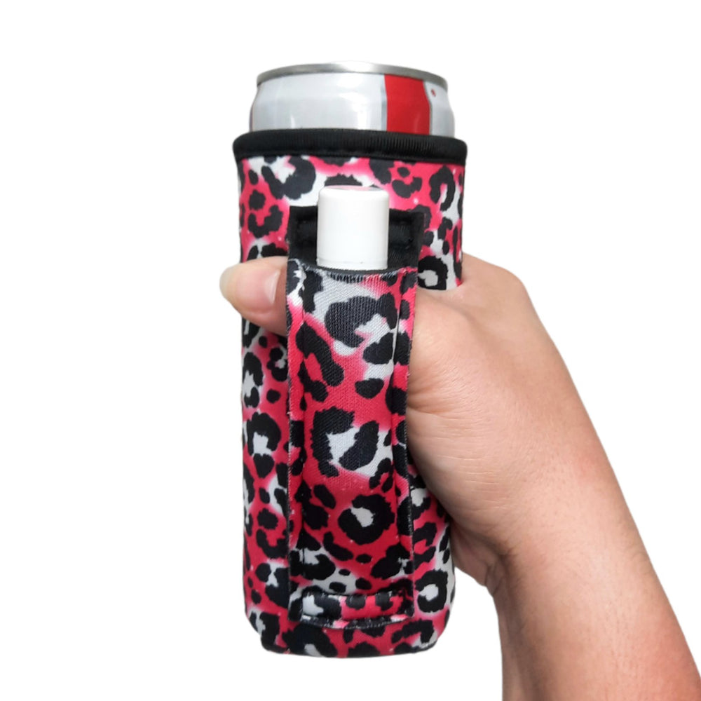 Hot Pink Leopard 12oz Slim Can Handler™ - Drink Handlers