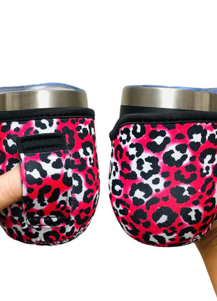 Hot Pink Leopard 12oz Wine Tumbler Handler - Drink Handlers