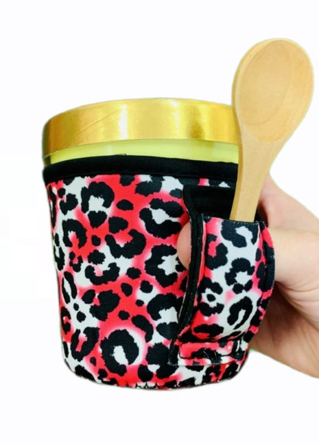 Hot Pink Leopard Pint Size Ice Cream Handler™ - Drink Handlers