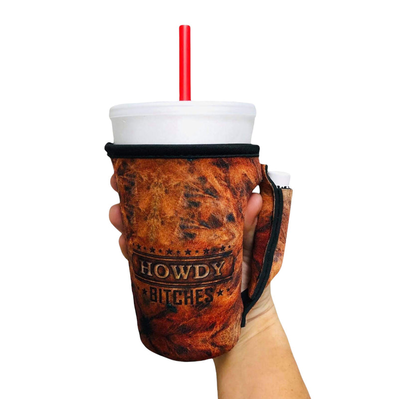 Howdy B**ches 16oz PINT Glass / Medium Fountain Drinks and Tumbler Handlers™ - Drink Handlers