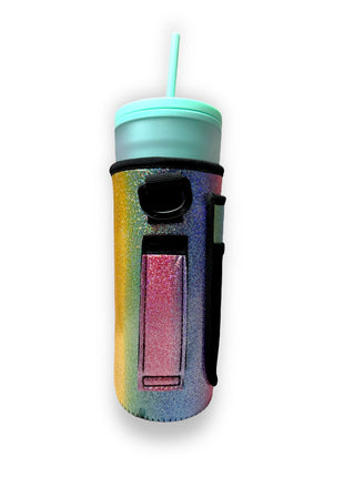 Iridescent Rainbow 30-40oz Tumbler Handler™ With Carrying Strap - Drink Handlers