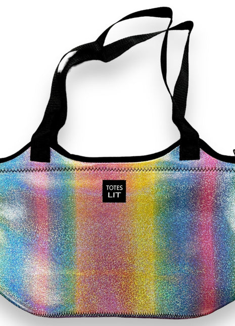 Iridescent Rainbow Neoprene Tote - Drink Handlers