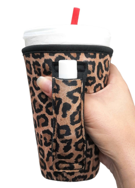 Leopard 16oz PINT Glass / Medium Fountain Drinks and Tumbler Handlers™ - Drink Handlers