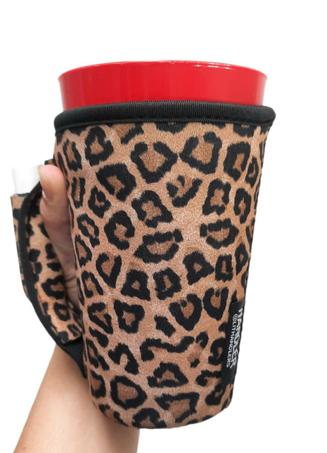 Leopard 16oz PINT Glass / Medium Fountain Drinks and Tumbler Handlers™ - Drink Handlers